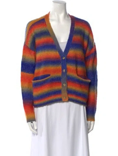 Pre-owned Saylor Striped V-neck Sweater In Blue