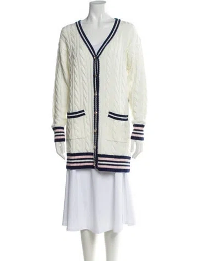 Pre-owned Saylor Striped V-neck Sweater W/ Tags In Blue