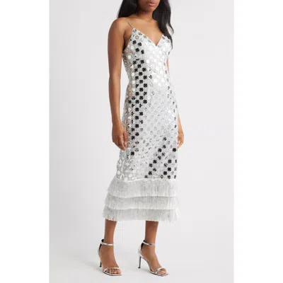 Saylor Suni Sequin Fringe Cocktail Dress