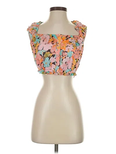 Pre-owned Saylor Tank Top Orange Strapless Neckline Tops