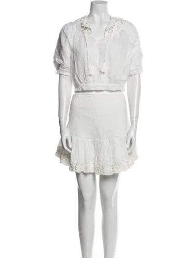 Pre-owned Saylor Tassel Accents Skirt Set W/ Tags In White