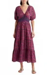 Saylor The Amyra Block Print Midi Dress In Twisted Vine In Multi