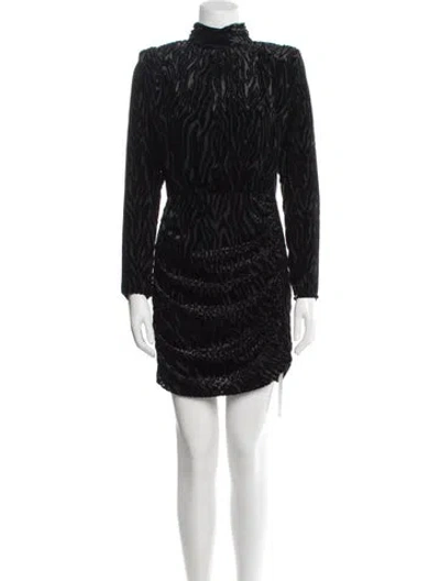 Pre-owned Saylor Turtleneck Mini Dress In Black