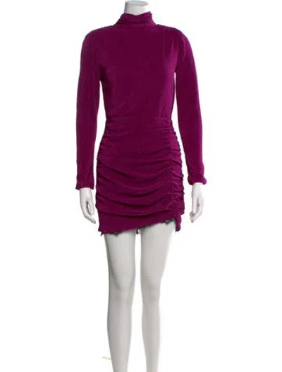 Pre-owned Saylor Turtleneck Mini Dress In Purple
