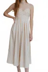 Saylor Vanessa Midi Dress In Sand/cream Stripe In Neutral