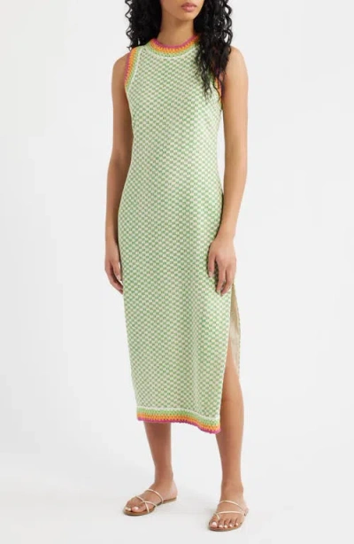 Saylor Vesna Crochet Trim Sleeveless Maxi Dress In Green