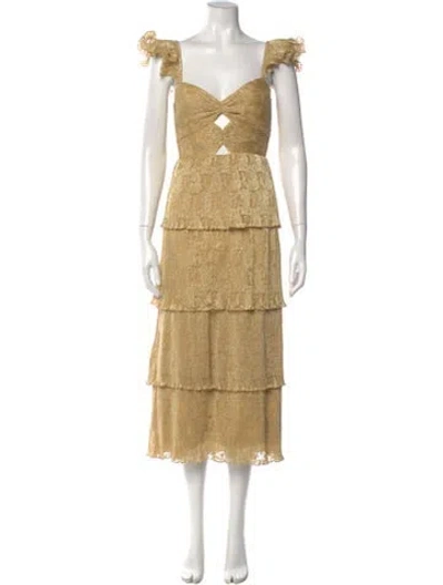 Pre-owned Saylor V-neck Long Dress
