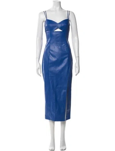 Pre-owned Saylor V-neck Midi Length Dress In Blue