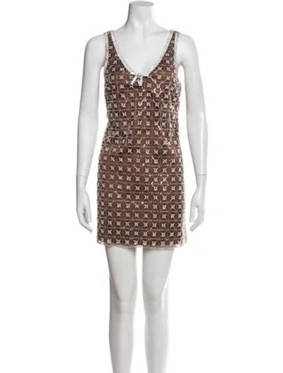 Pre-owned Saylor V-neck Mini Dress