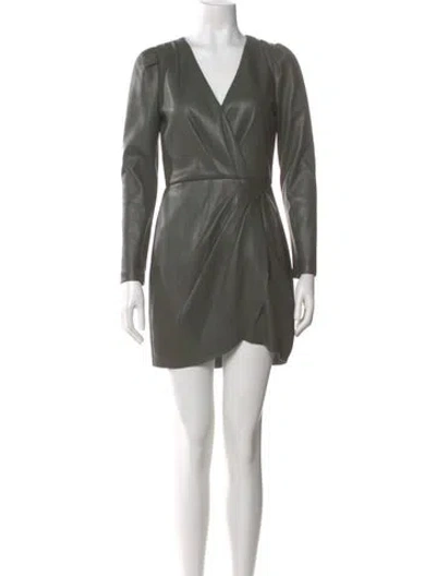 Pre-owned Saylor V-neck Mini Dress In Green