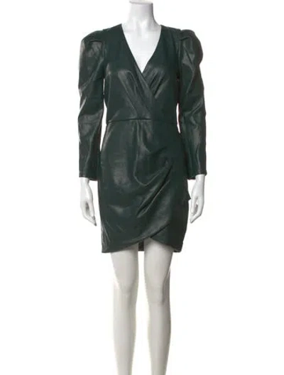 Pre-owned Saylor V-neck Mini Dress In Green
