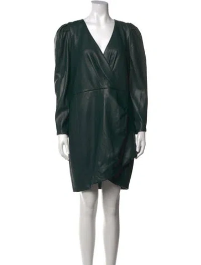 Pre-owned Saylor V-neck Mini Dress In Green