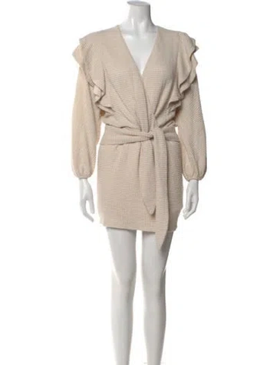Pre-owned Saylor V-neck Mini Dress In Neutral