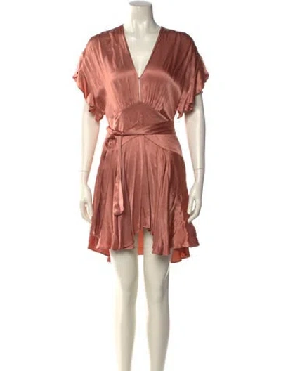 Pre-owned Saylor V-neck Mini Dress In Pink