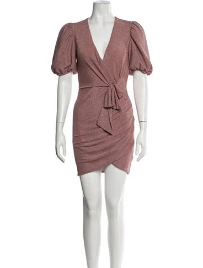 Pre-owned Saylor V-neck Mini Dress In Pink