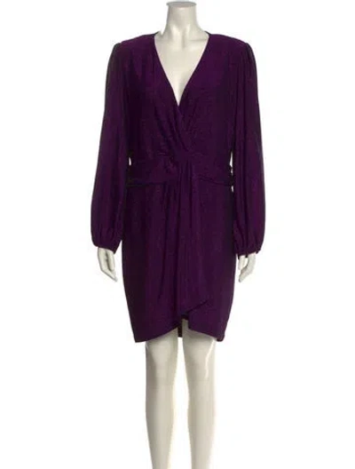 Pre-owned Saylor V-neck Mini Dress In Purple