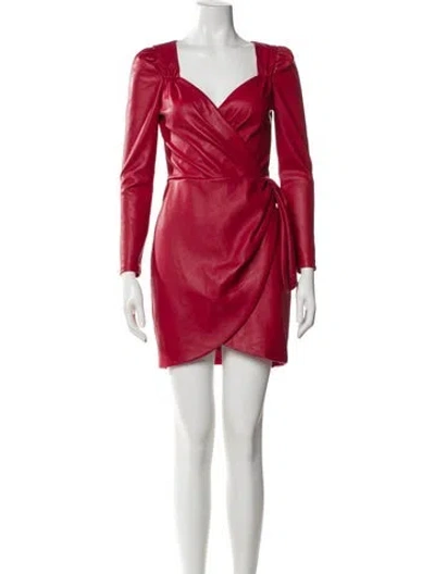 Pre-owned Saylor V-neck Mini Dress In Red