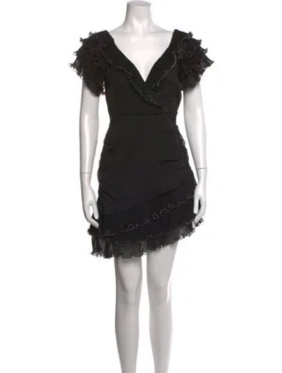 Pre-owned Saylor V-neck Mini Dress W/ Tags In Black