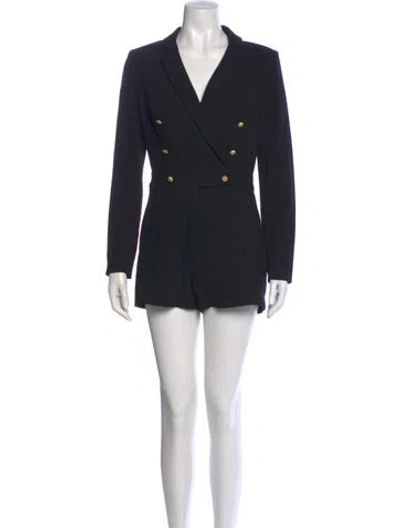 Pre-owned Saylor V-neck Romper In Black