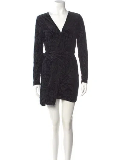 Pre-owned Saylor V-neck Romper In Black