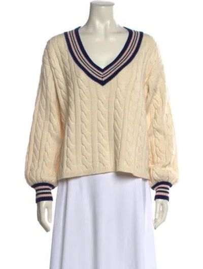 Pre-owned Saylor V-neck Sweater In Neutral