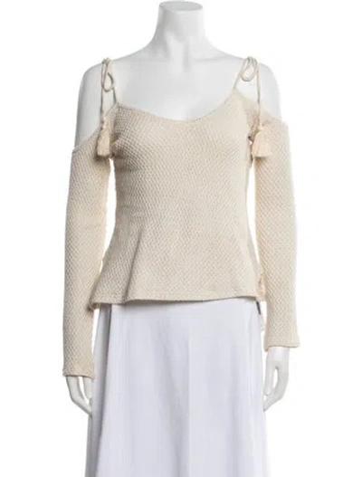 Pre-owned Saylor V-neck Sweater In Neutrals