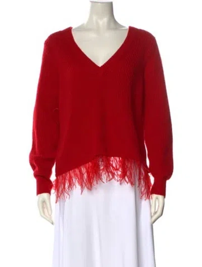 Pre-owned Saylor V-neck Sweater In Red