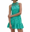 Saylor Wanda Eyelet Mini Dress In Aqua In Green