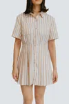 Saylor Wilda Shirt Dress In Sand/cream Stripe In Neutral