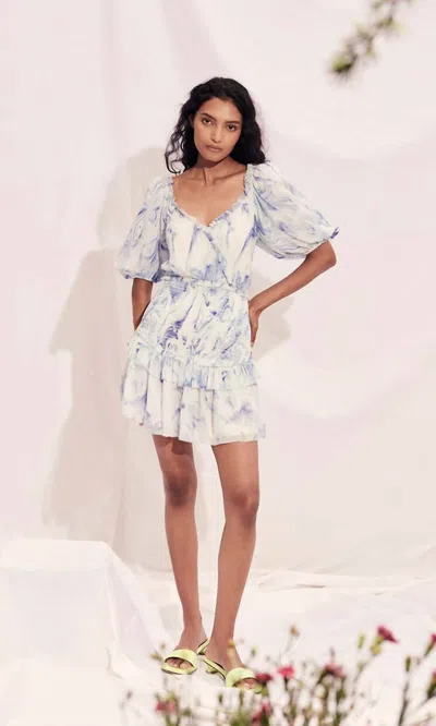 Saylor Women's Violette Marble Mini Dress In Blue/white
