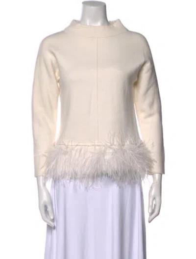 Pre-owned Saylor Wool Mock Neck Sweater In Neutral