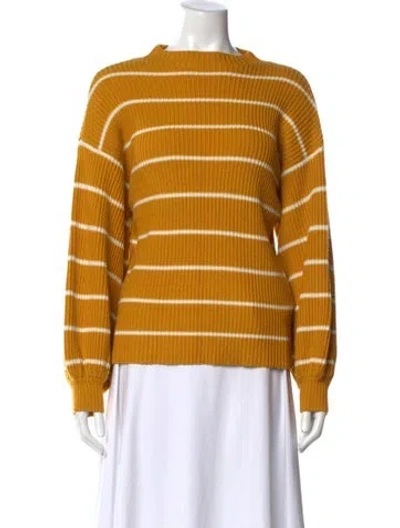 Pre-owned Saylor Wool Striped Sweater In Yellow