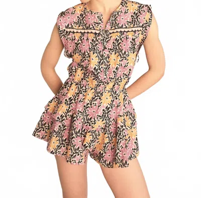 Saylor Xena Floral Batik Romper In Multi