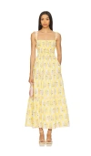 Saylor Zarina Floral Block Print Midi Dress Multi In Yellow