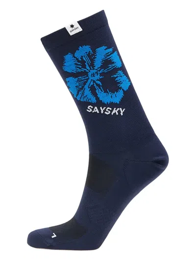 Saysky Flower-print Combat Socks In Yellow