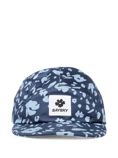 Saysky Combat Floral-print Cap In Blue