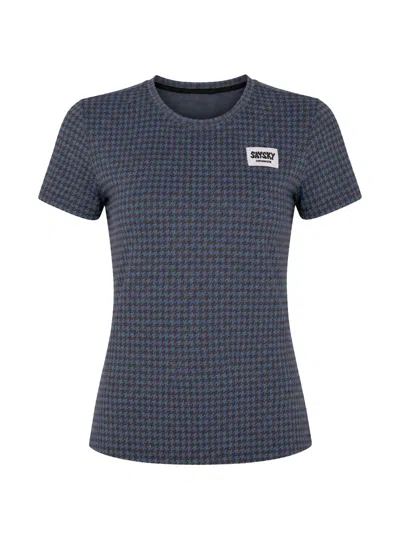Saysky Combat Houndstooth T-shirt In Blue