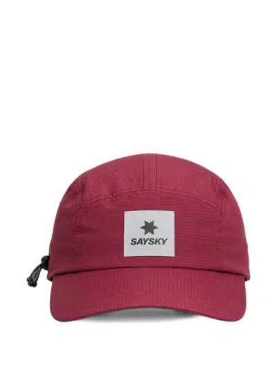 Saysky Flow Logo-patch Hat In Burgundy