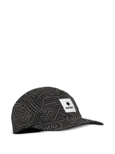 Saysky Graphic Print Logo Patch Cap In Black