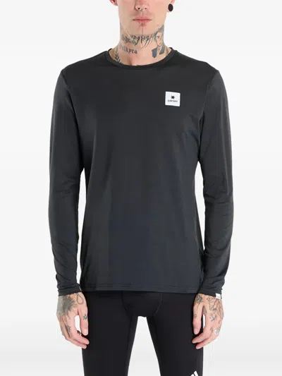 Saysky Reflective-logo Long-sleeve T-shirt In Black