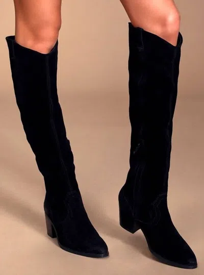 Sbicca Izzy Suede Upper High Bootie In Black