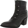 Sbicca Peacekeeper Womens Leather Pointed Toe Ankle Boots In Black