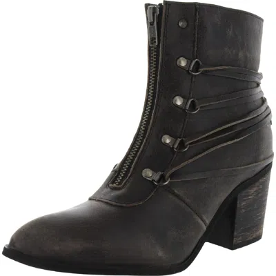 Sbicca Peacekeeper Womens Leather Pointed Toe Ankle Boots In Black