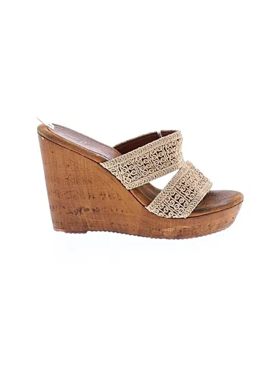 Pre-owned Sbicca Wedges In Tan