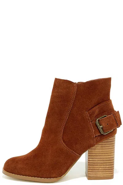 Sbicca Women's Lorenza Suede Bootie In Cognac In Brown