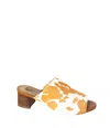 Sbicca Women's Richwood Peeptoe Cowhide Slide In Tan And White In Multi