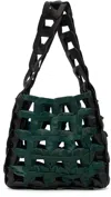 Sc103 Black & Green Links Tote In Green