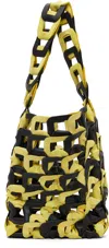 Sc103 Black & Yellow Links Medium Tote In Yellow