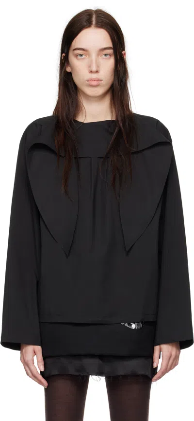 Sc103 Black Compass Blouse In Meteor