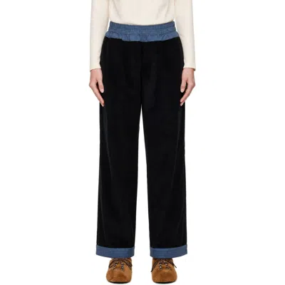 Sc103 Black Tutor Trousers In Chamber